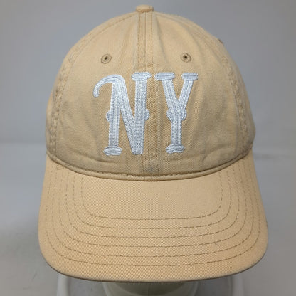 Mighty Fine Baseball Cap Beige One Size Slideback Cotton Embroidered NY Hat