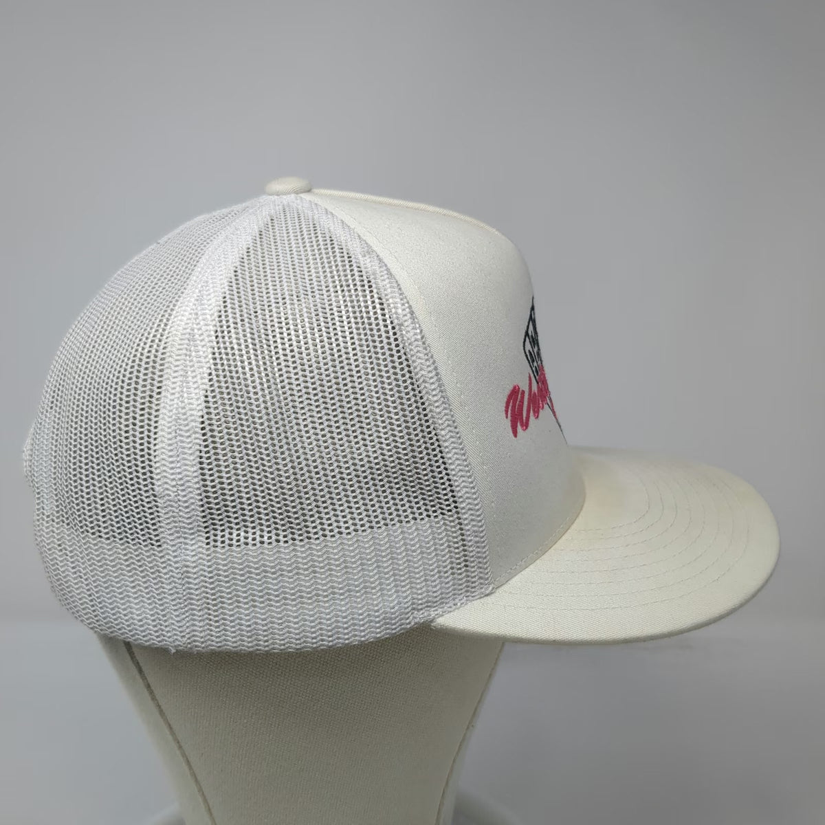 Western Threads White Trucker Hat One Size Playing Cards Mesh Snapback Flat Brim