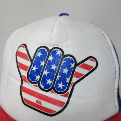 Shaka Sign Patriotic Snapback Trucker Hat Multicolor OSFM Mesh Back Rope