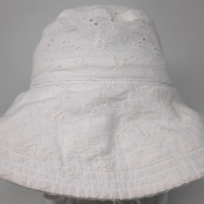 American Eagle Outfitters Bucket Hat White One Size Adjustable Strap Eyelet