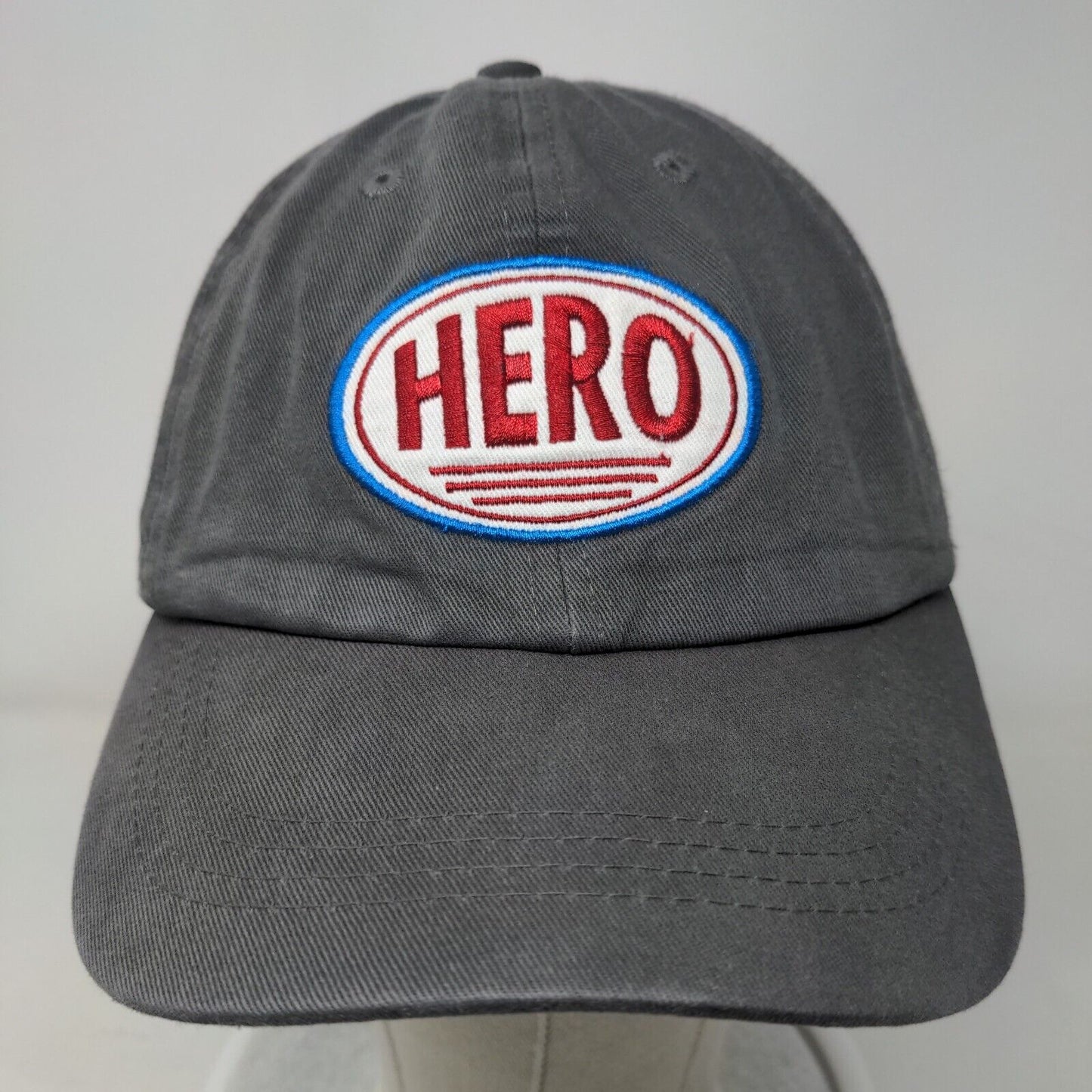 Hero I Am One Blood Slideback Hat Gray One Size Embroidered Adjustable