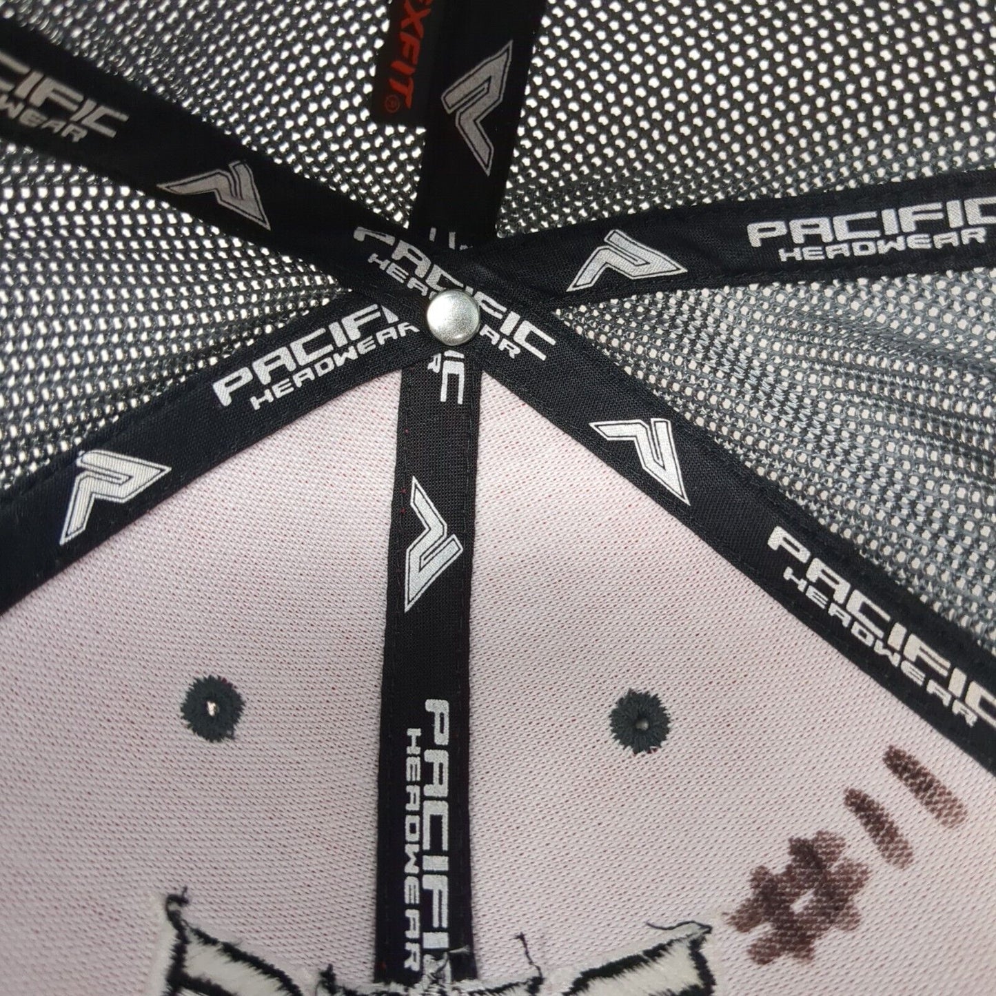 Pacific Headwear Fitted Mesh Back Trucker Hat Multi 6 7/8-7 3/8 Embroidered