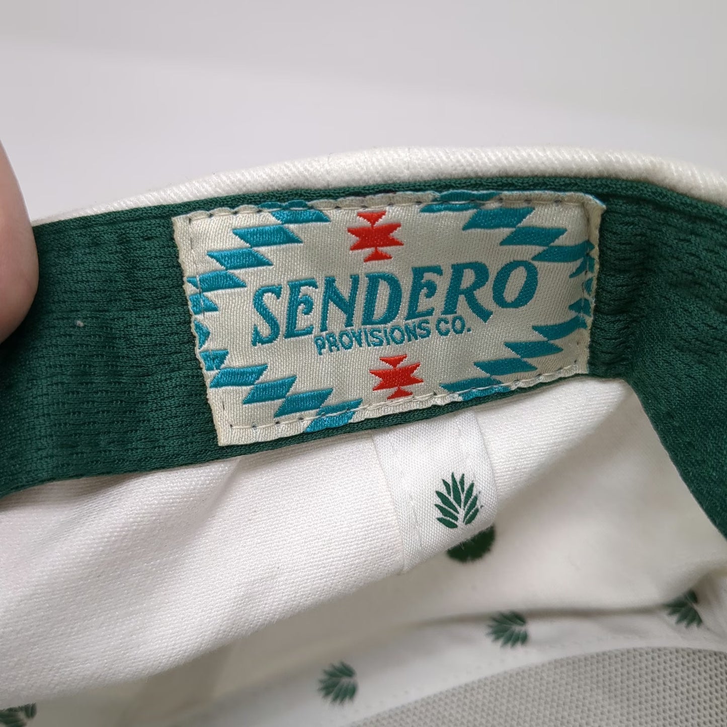 Sendero Provisions Co. 5 Panel White Green One Size Cowboys Don't Cry Hat