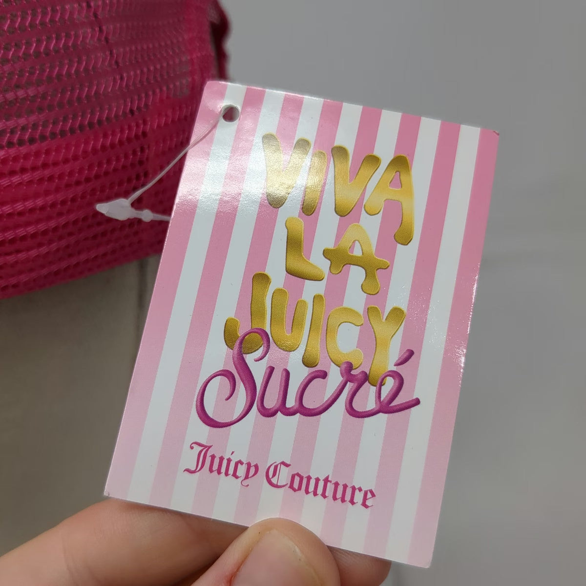 Juicy Couture Trucker Hat Pink One Size Velour Rhinestone Logo Snapback