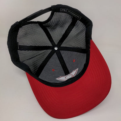 Richardson Snapback Trucker Hat Red One Size Adjustable Embroidered Mesh Back