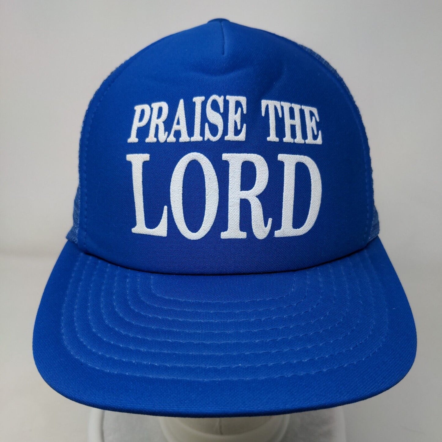 Praise The Lord Snapback Mesh Back Trucker Hat Blue OSFA Speedway