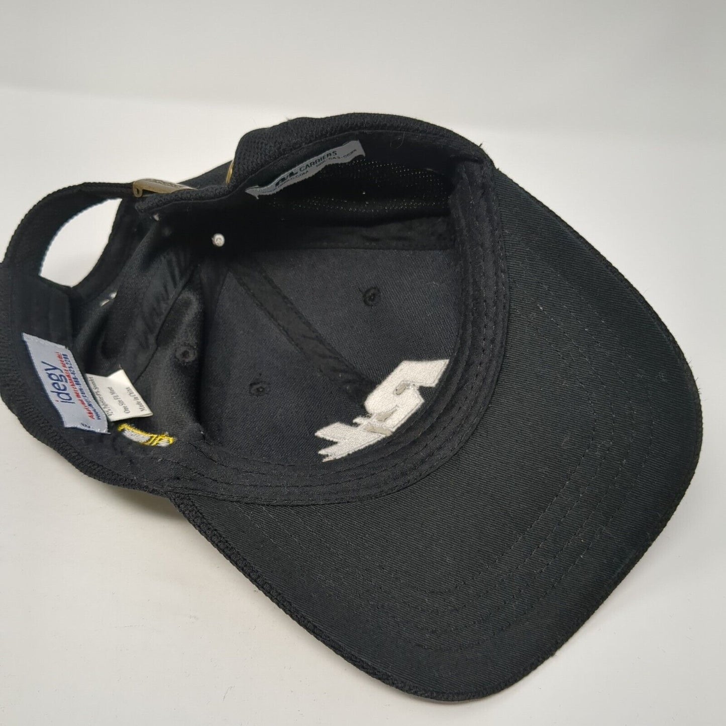 R+L Carriers Racing Slideback Hat Black One Size Adjustable Embroidered Idegy