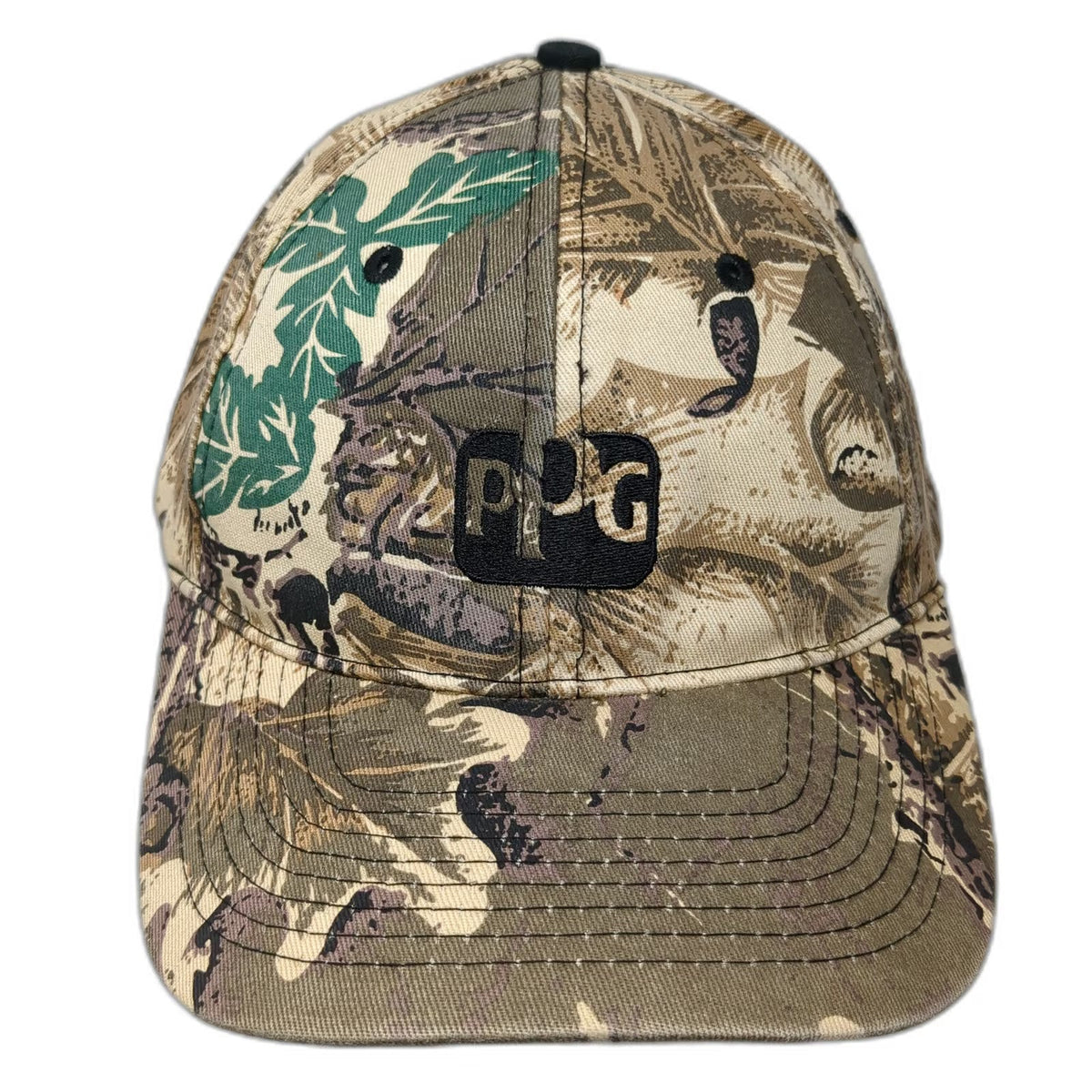 PPG Baseball Cap One Size Beige Camo Leaf Pattern Adjustable Slideback Strap Hat