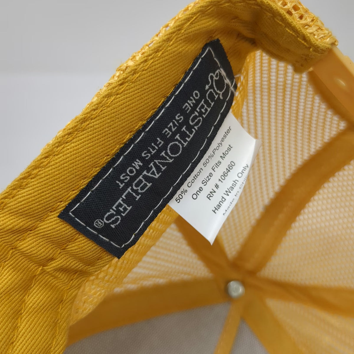 Questionables Trucker Hat Yellow White Blue One Size Not Slim Kinda Shady Rope