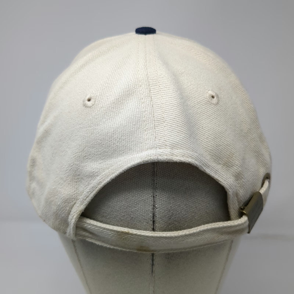Port Authority Baseball Cap White Blue OS Spike Club 2000 Slideback Hat Vintage
