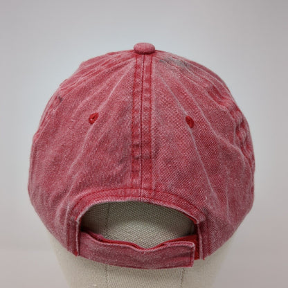 Unbranded Strapback Hat Red One Size Solid Adjustable Blank Vent Holes