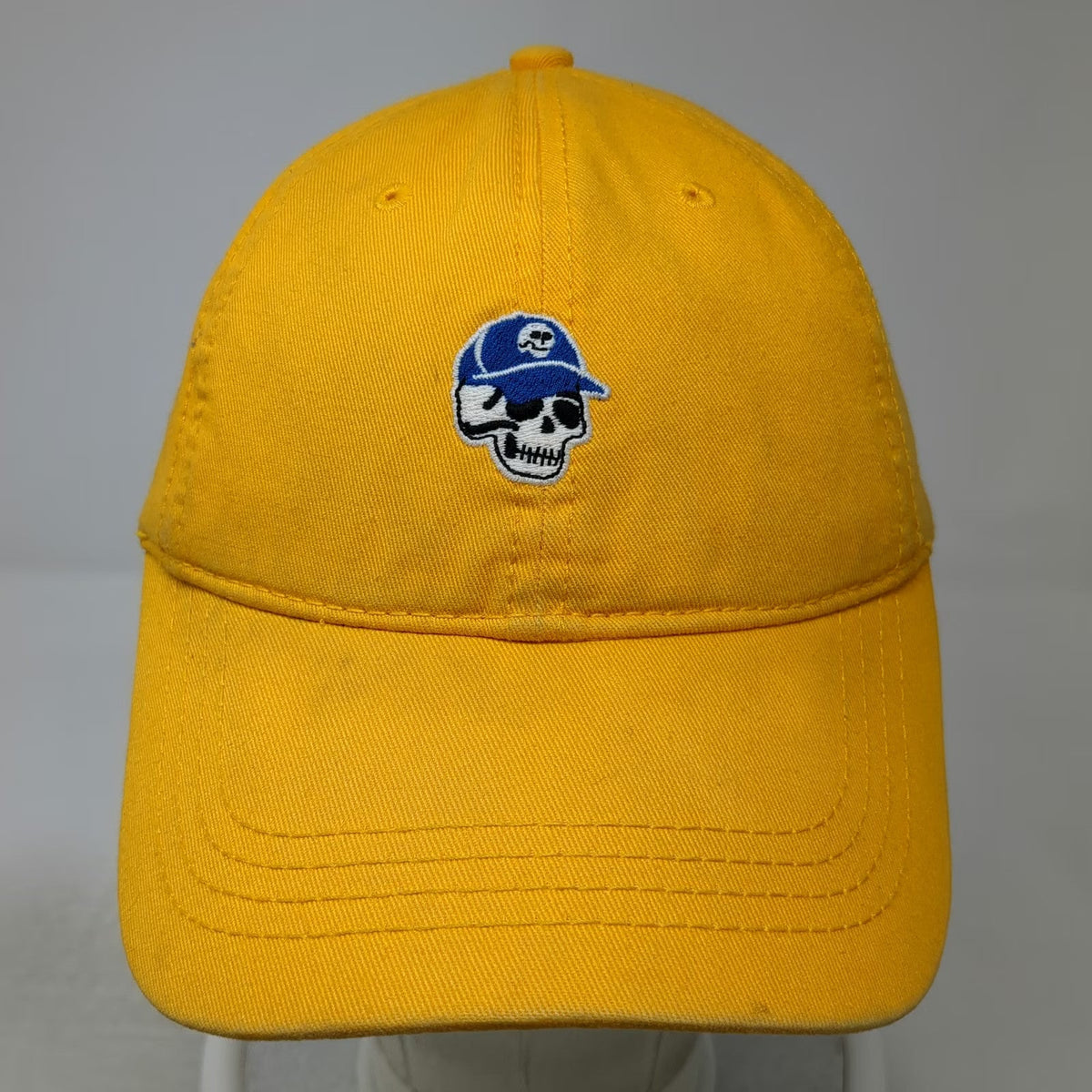 American Eagle Baseball Cap Yellow One Size Slideback Cotton Skull Logo Hat