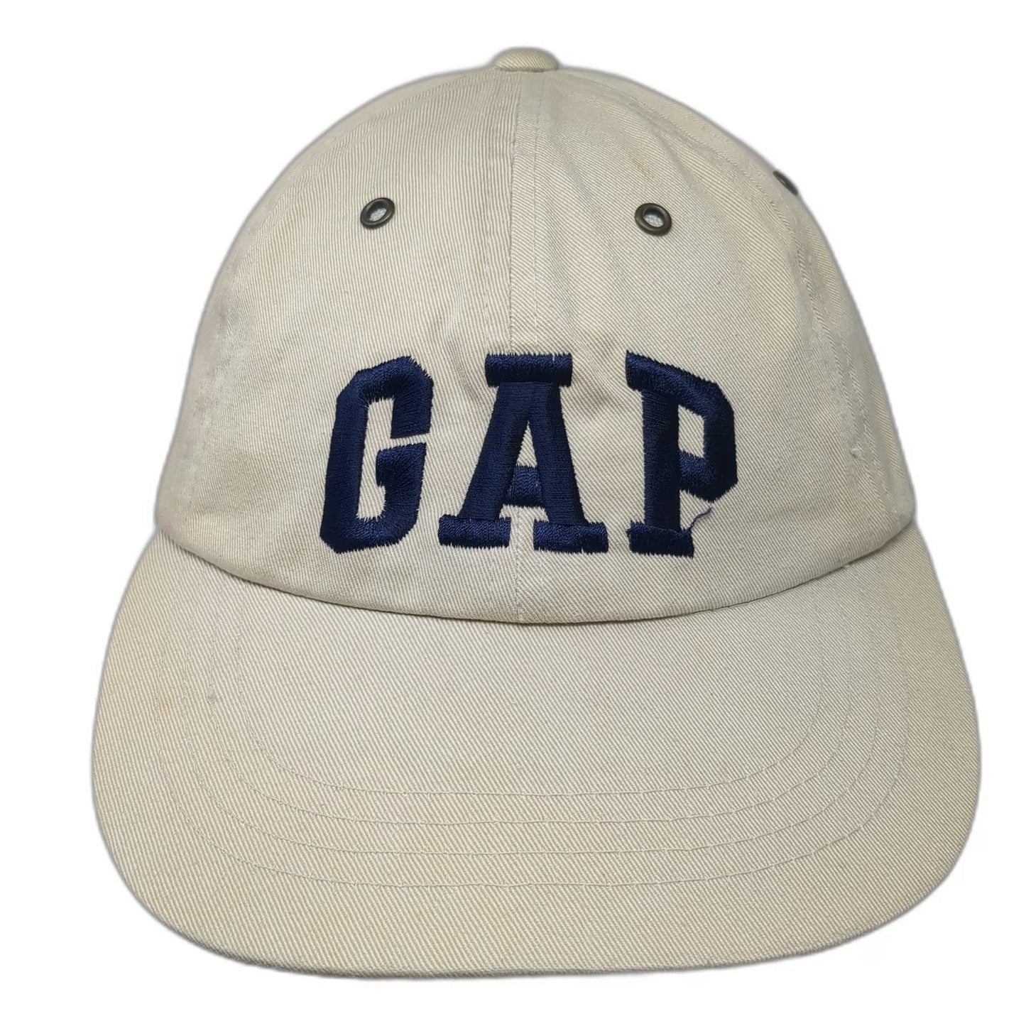 GAP Baseball Cap Beige One Size Blue Embroidered Slideback Hat September 26 1997