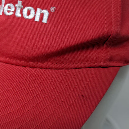 Appleton Strapback Hat Red OSFA Adjustable Embroidered Vented Holes 6 Panel KC