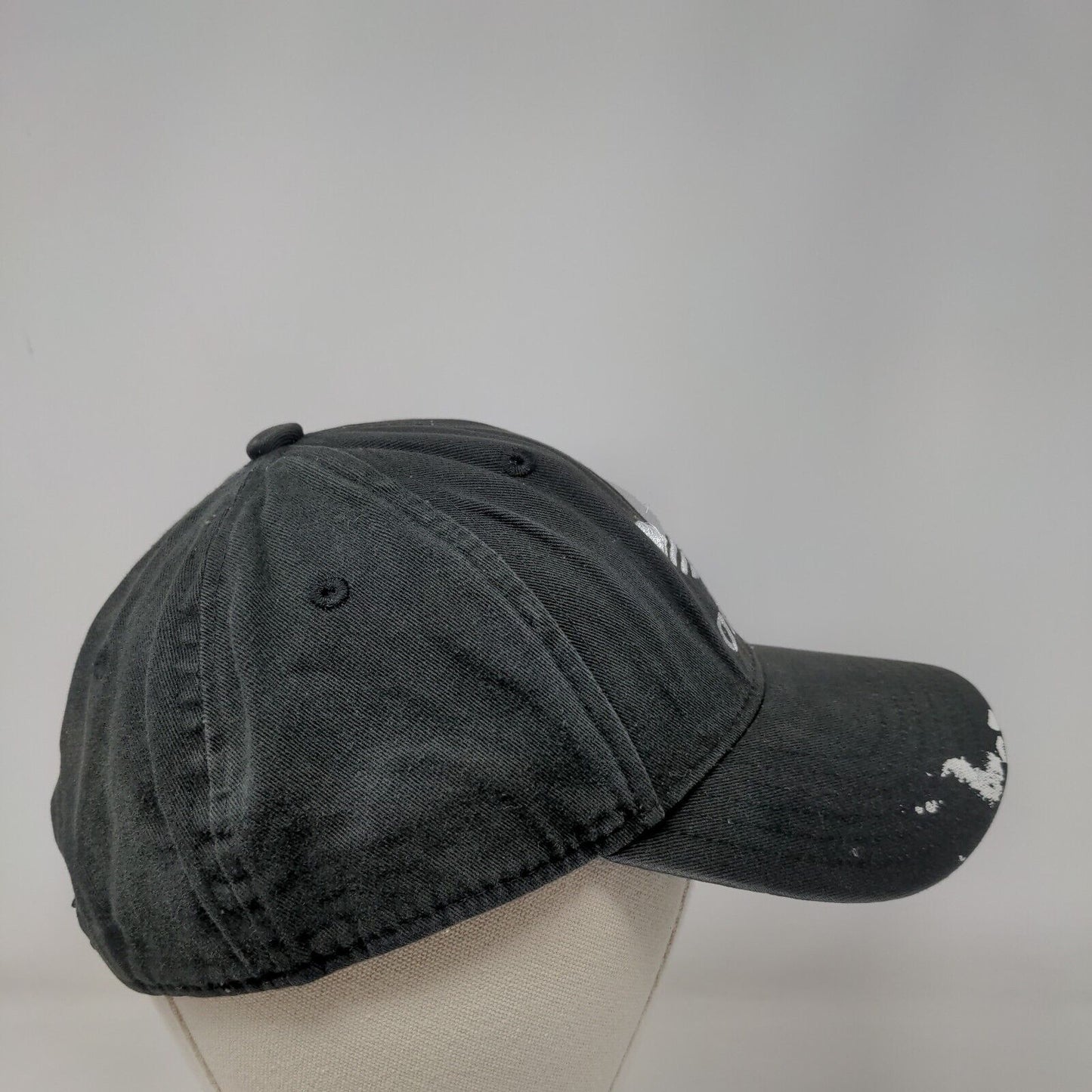Adidas Trefoil Snapback Hat Black One Size Embroidered 3 Stripes 6 Panel