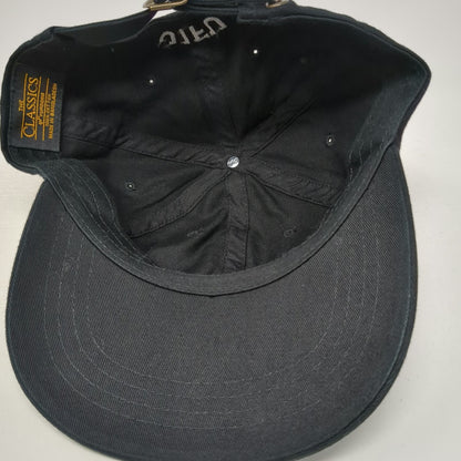 Yupoong Baseball Cap Black White One Size JIFU Bird Logo Cotton Hat Slideback