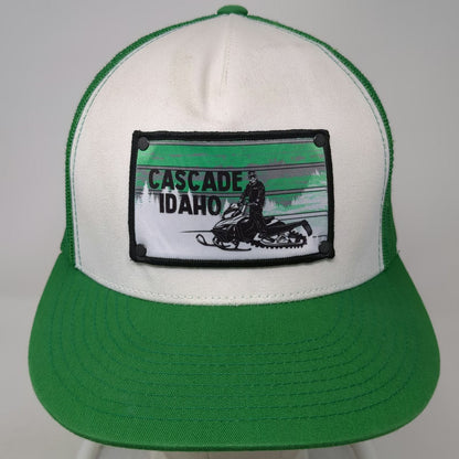 Stryder Trucker Hat Green One Size Cascade Idaho Snowmobile Snapback Mesh Back