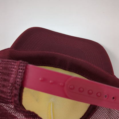 Nissun Snapback Trucker Hat Red OSFA Adjustable Mesh Back Stitch Paisley Rope