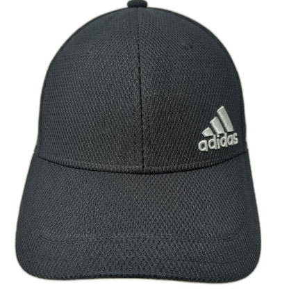 Adidas Baseball Cap Black M Fitted Performance Mesh Climalite Stretch Fit Hat