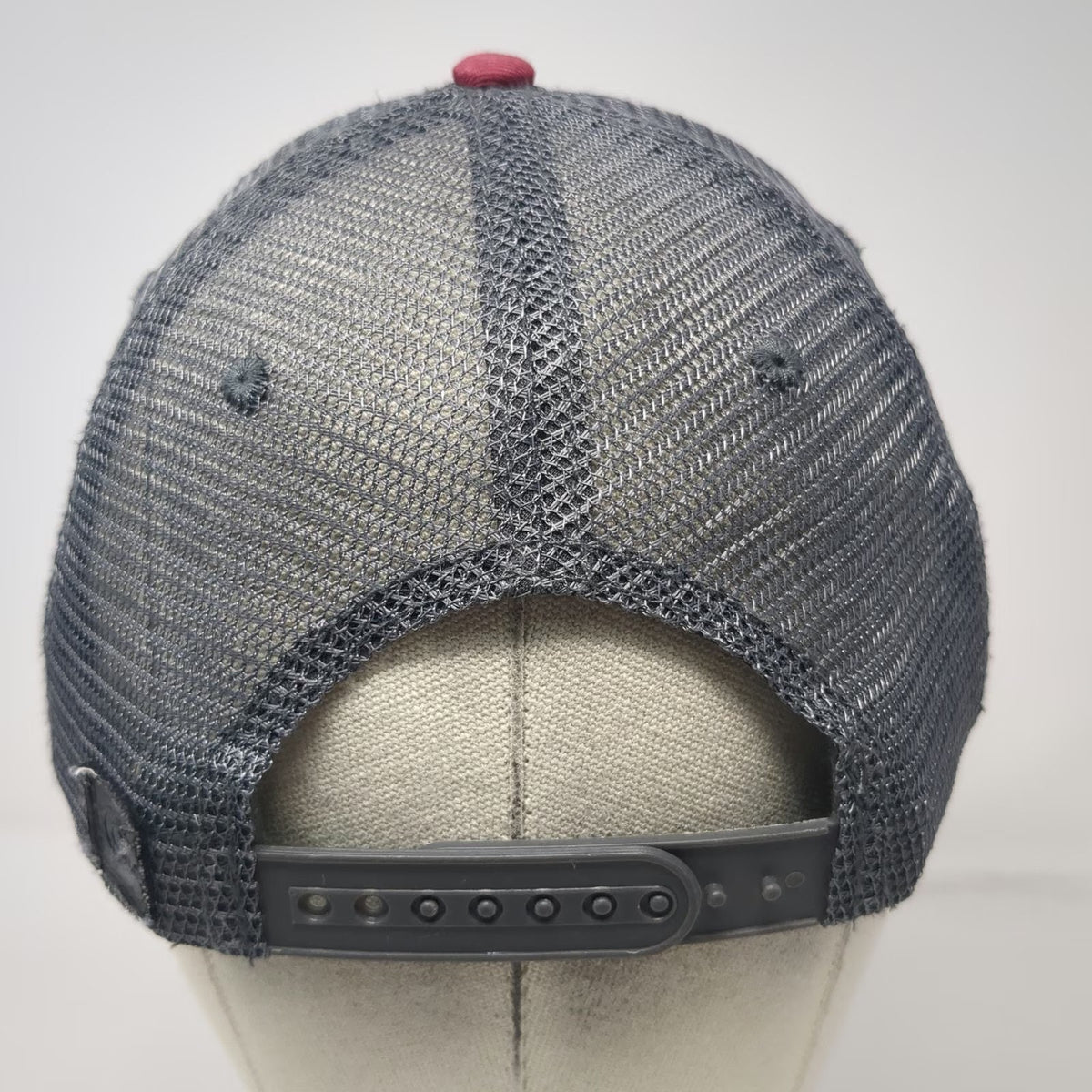 ULURU Trucker Hat Red Gray Blue One Size Colorado Mountains Patch Snapback Mesh