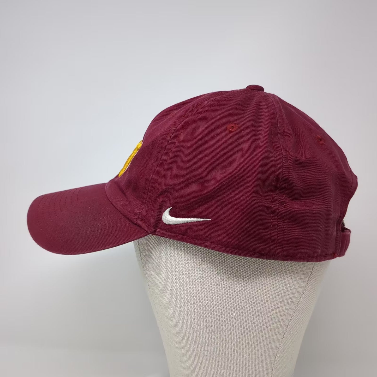 Nike Baseball CW Logo Red Yellow OS Slideback Hat Cap Embroidered Adjustable