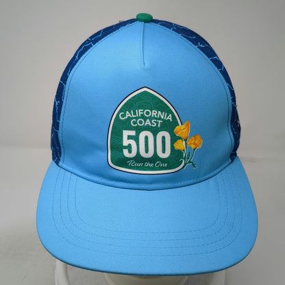BOCO Gear 5 Panel Hat Blue One Size Strapback California Coast 500 Run Local