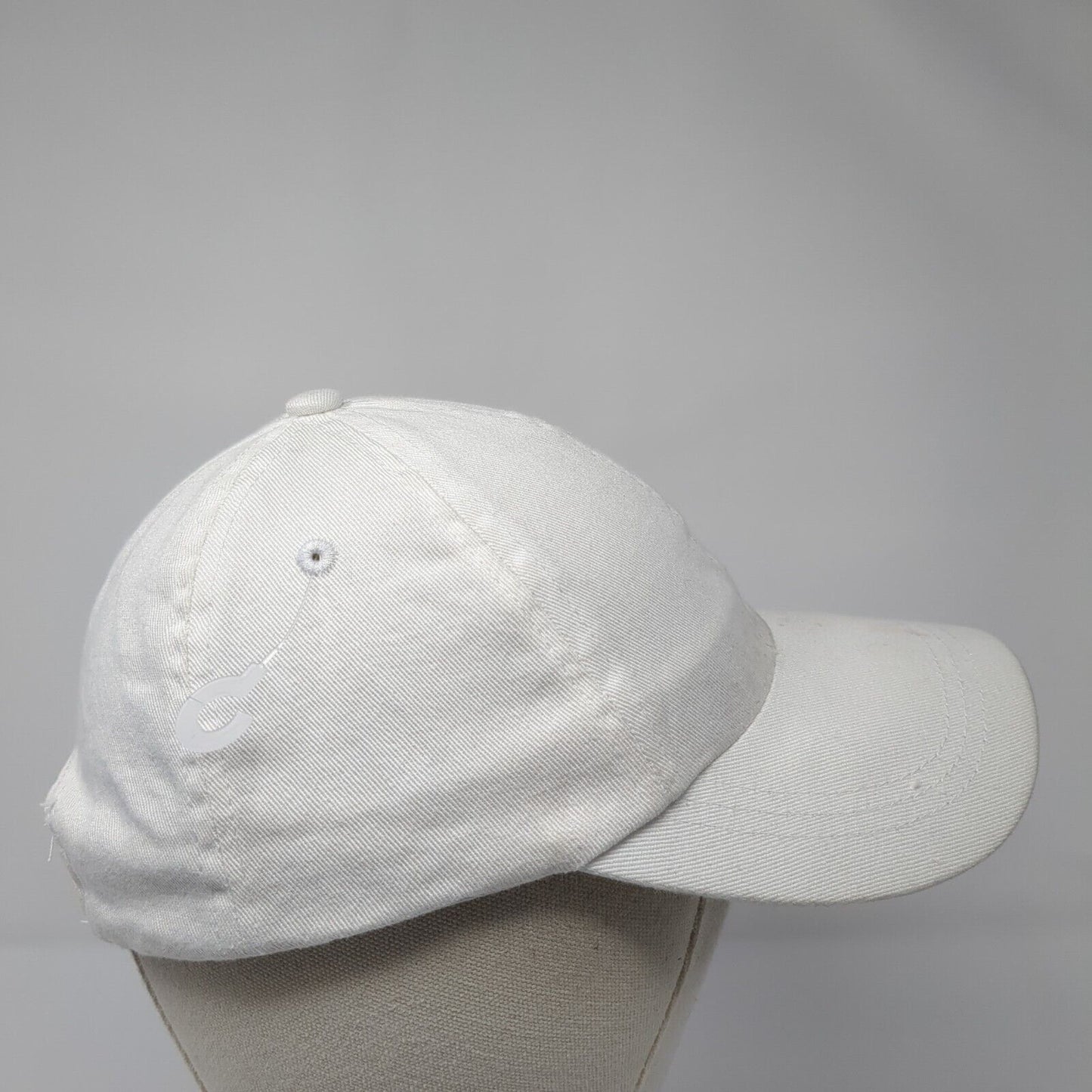 Unbranded Strapback Hat White One Size Adjustable Vented Holes 6 Panel Blank