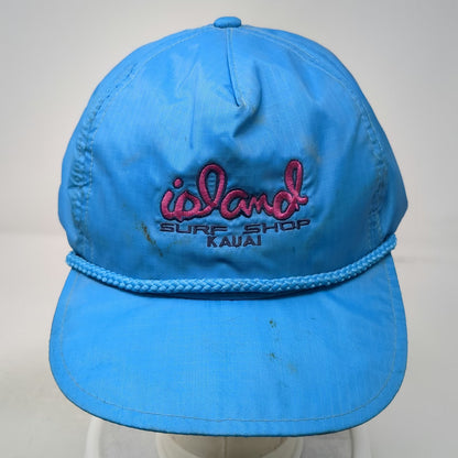 Hawaiian Headwear 5 Panel Blue One Size Hat Island Surf Shop Kauai Rope Nylon