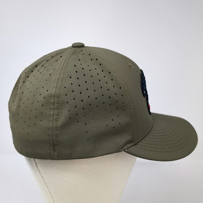 Champro Baseball Cap Green M American Flag W Laser Cut Perforated Stretch Hat