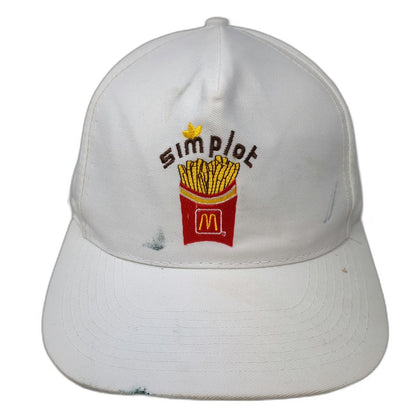 Head To Toe 5 Panel White McDonalds Simplot Fries Strapback Hat Logo Vintage