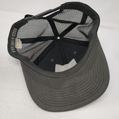 Fierce Headwear Trucker Hat Gray Black One Size Chief Skull War Bonnet Patch