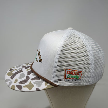 Southern String White One Size Trucker Hat Barefoot Country Music Fest Camo Mesh