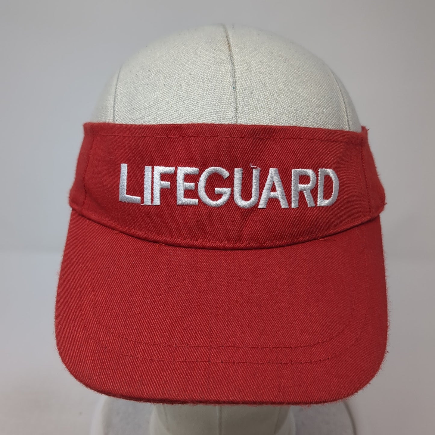 Lifeguard Strapback Hat Red One Size Embroidered Adjustable Outdoor