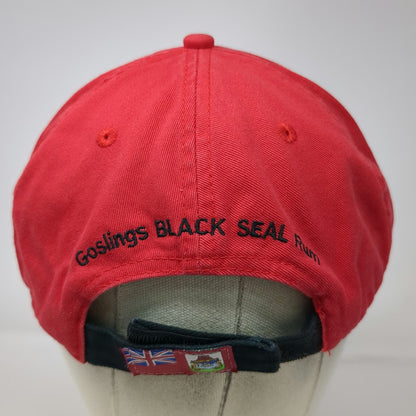 Goslings Black Seal Rum Baseball Cap Red One Size Strapback Bermuda Flag Hat