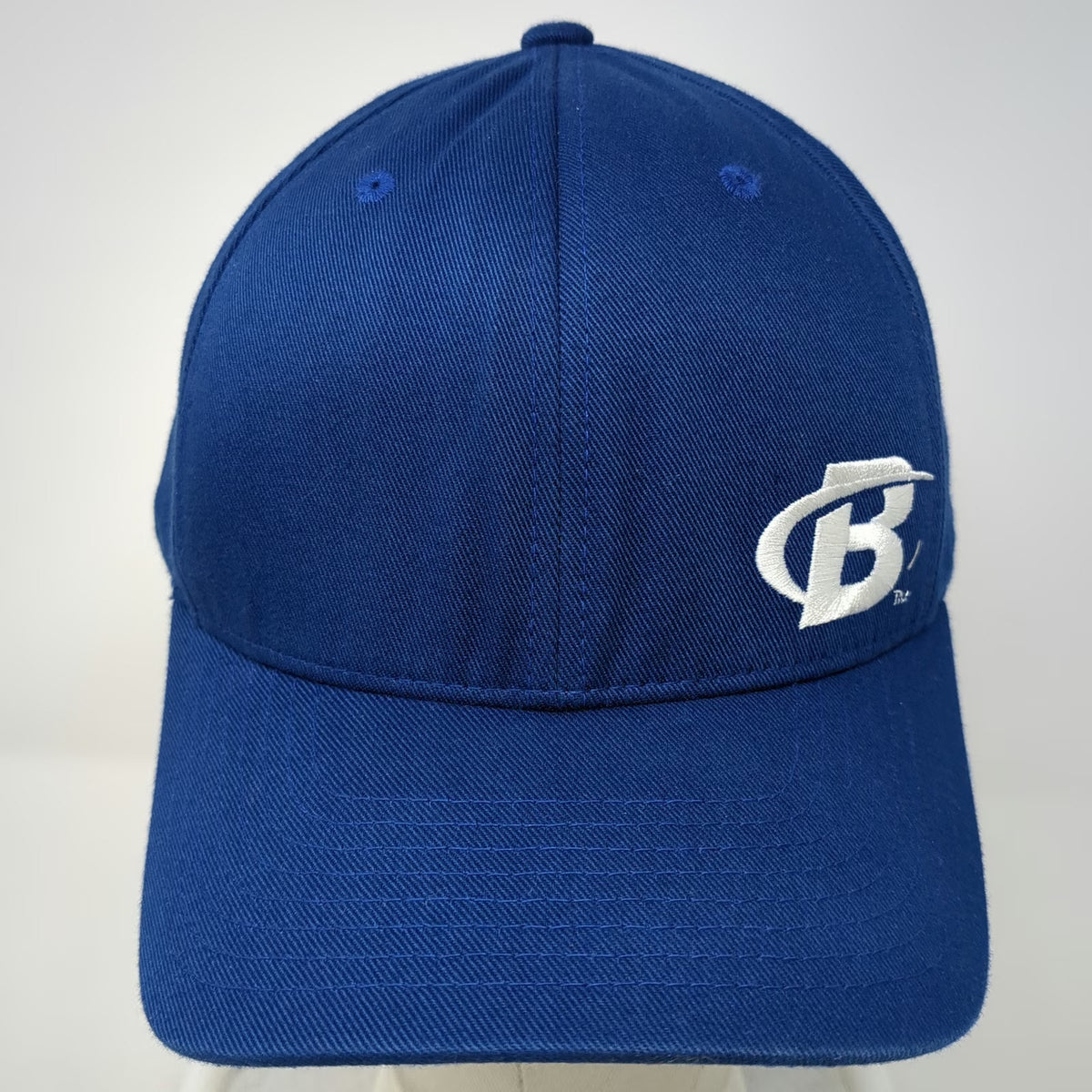 Flexfit Baseball Cap Blue XL Fitted Bodybuilding Logo Stretch Fit Hat
