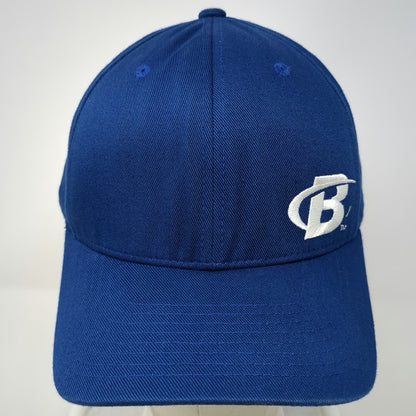 Flexfit Baseball Cap Blue XL Fitted Bodybuilding Logo Stretch Fit Hat