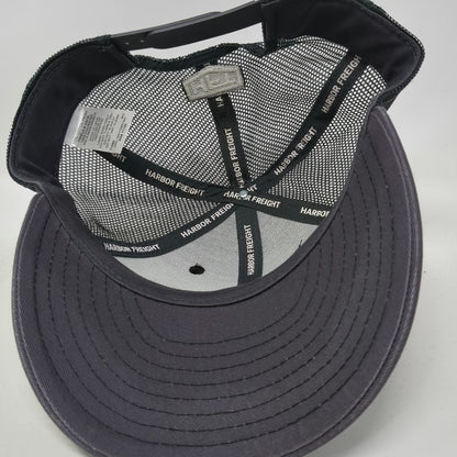 Harbor Freight Trucker Hat Gray Black One Size Mesh Back Snapback HFT Patch