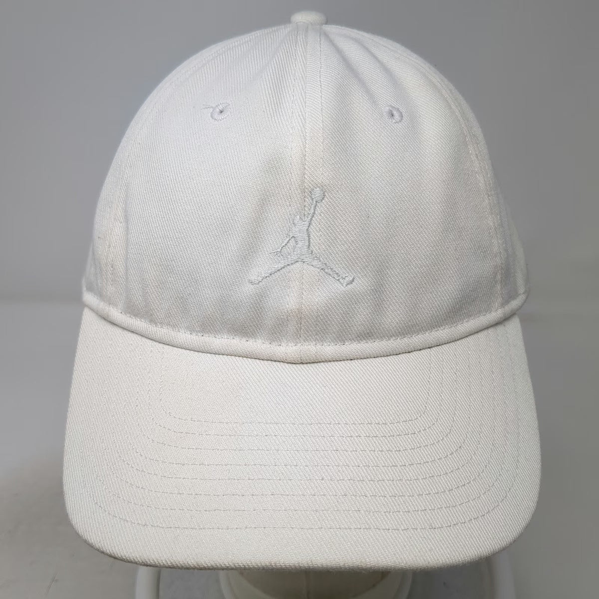 Jordan Baseball Cap White One Size Strapback Tonal Jumpman Logo Embroidered Hat