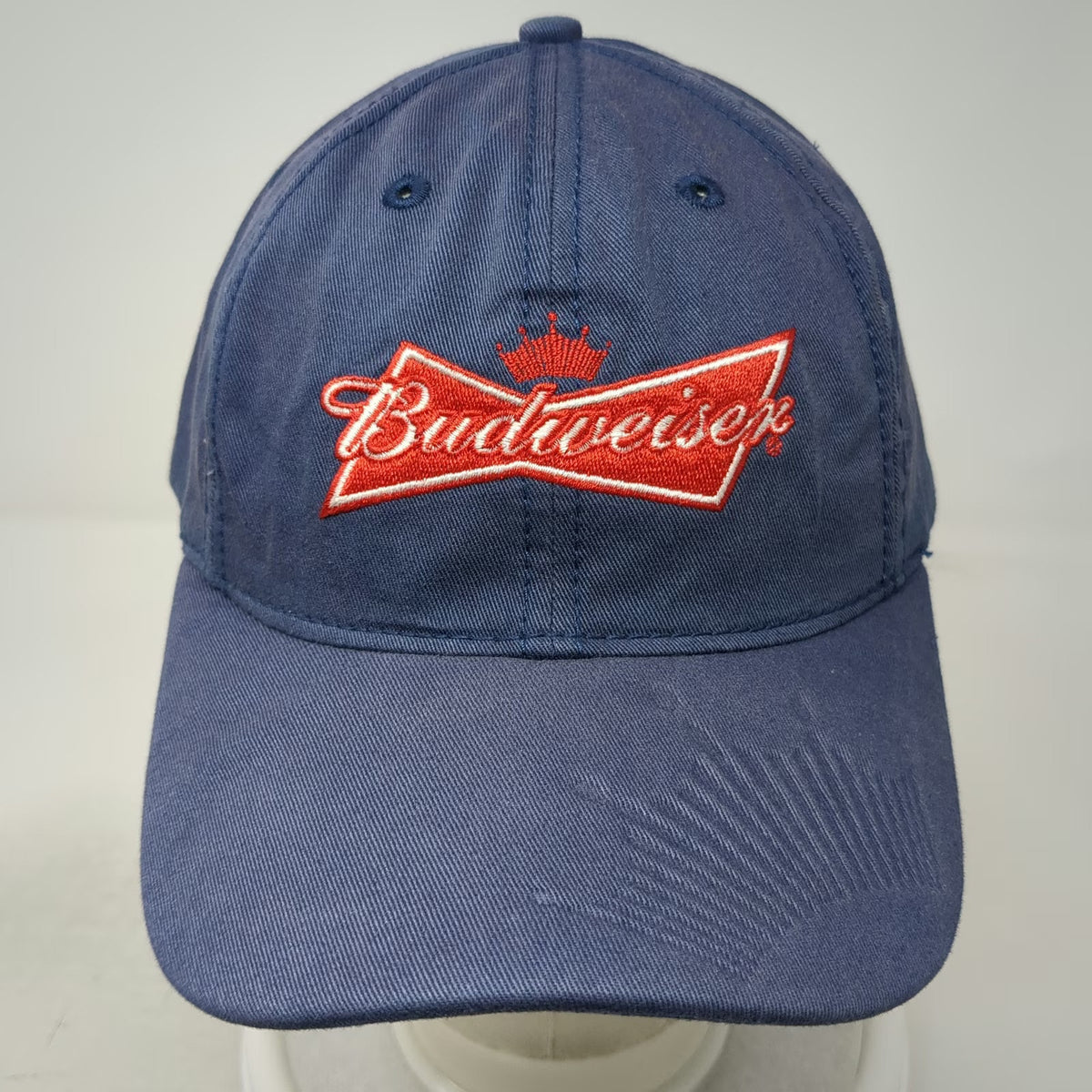 Budweiser Baseball Cap Blue One Size Embroidered Logo Slideback Cotton Hat