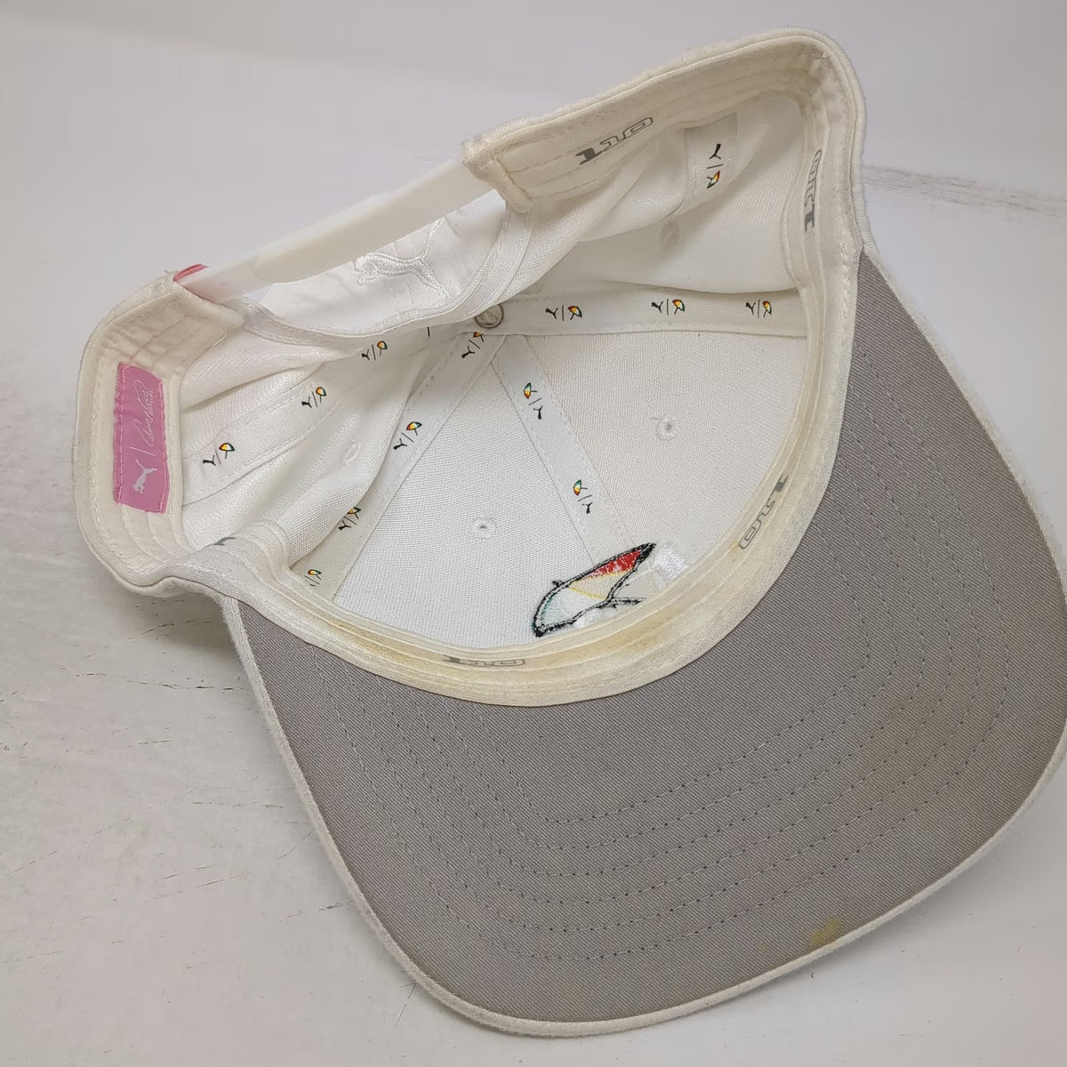 Puma Snapback Hat White One Size Arnold Palmer Umbrella P Logo Golf 110 Cap
