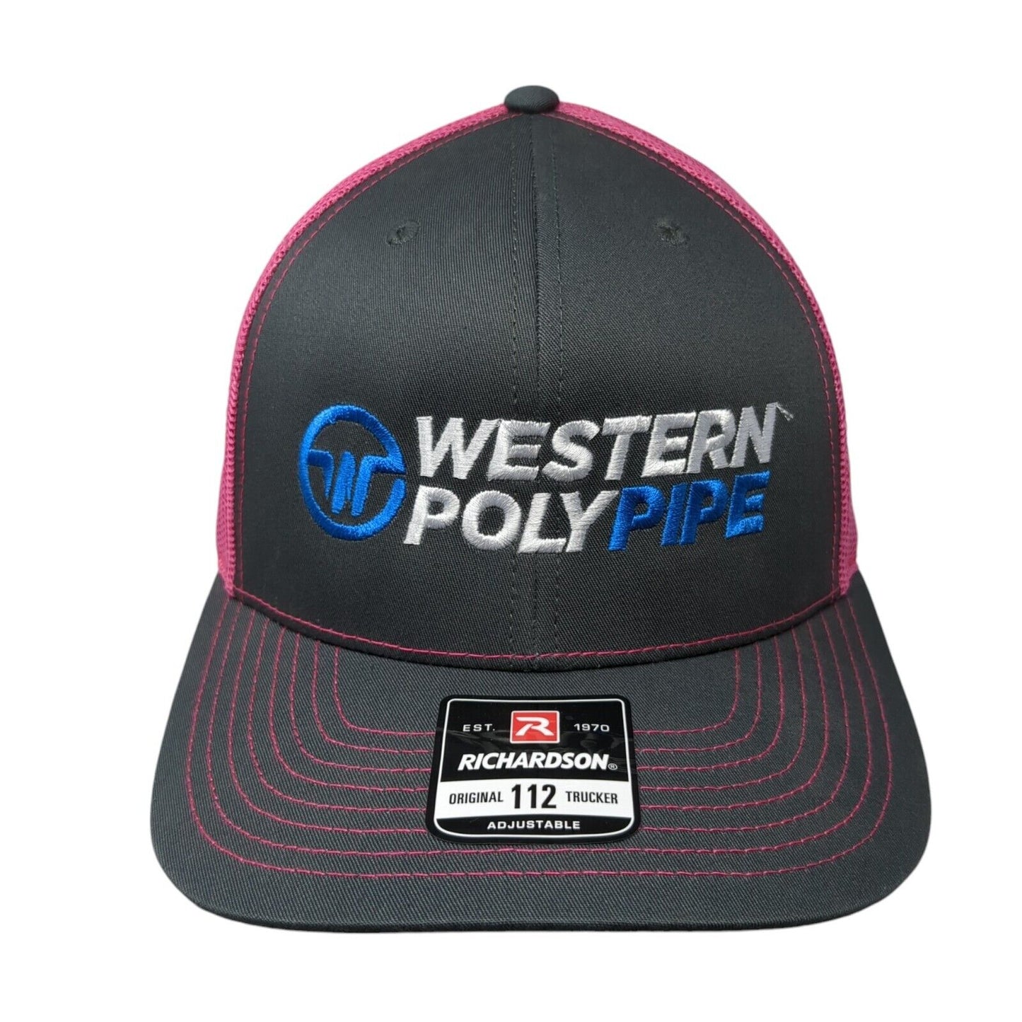 Western Polypipe Snapback Trucker Hat Multi OS Adjustable Mesh Back Richardson