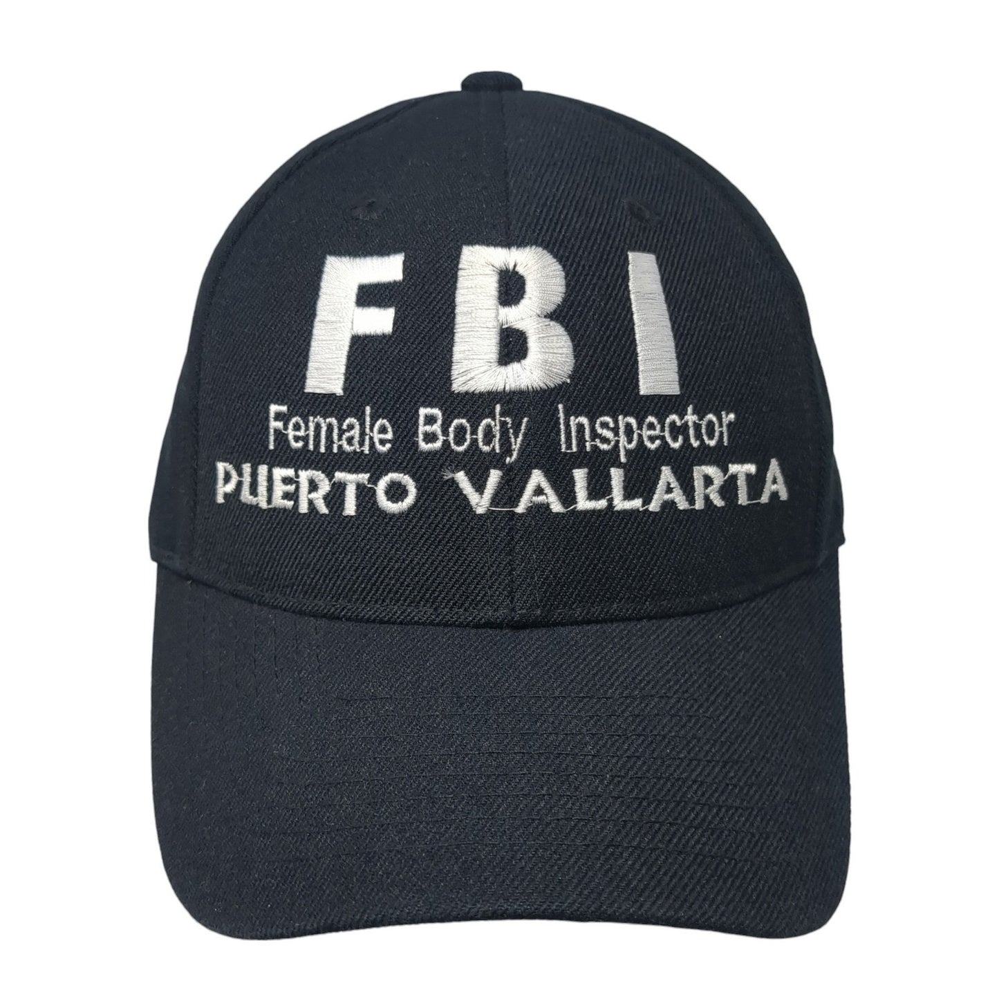 FBI Female Body Inspector Puerto Vallarta Baseball Cap Black One Size Adjustable