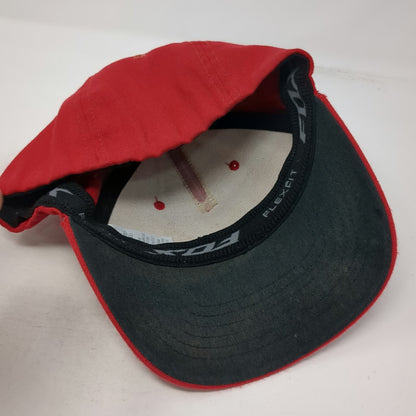 Fox Racing 5 Panel Red M Hat Flexfit Curved Brim Graphic Sport Performance Logo