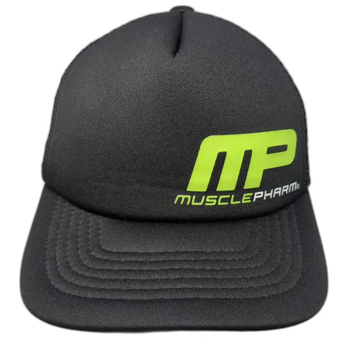 Magic Headwear Trucker Hat Black Green One Size Foam Mesh Snapback MusclePharm