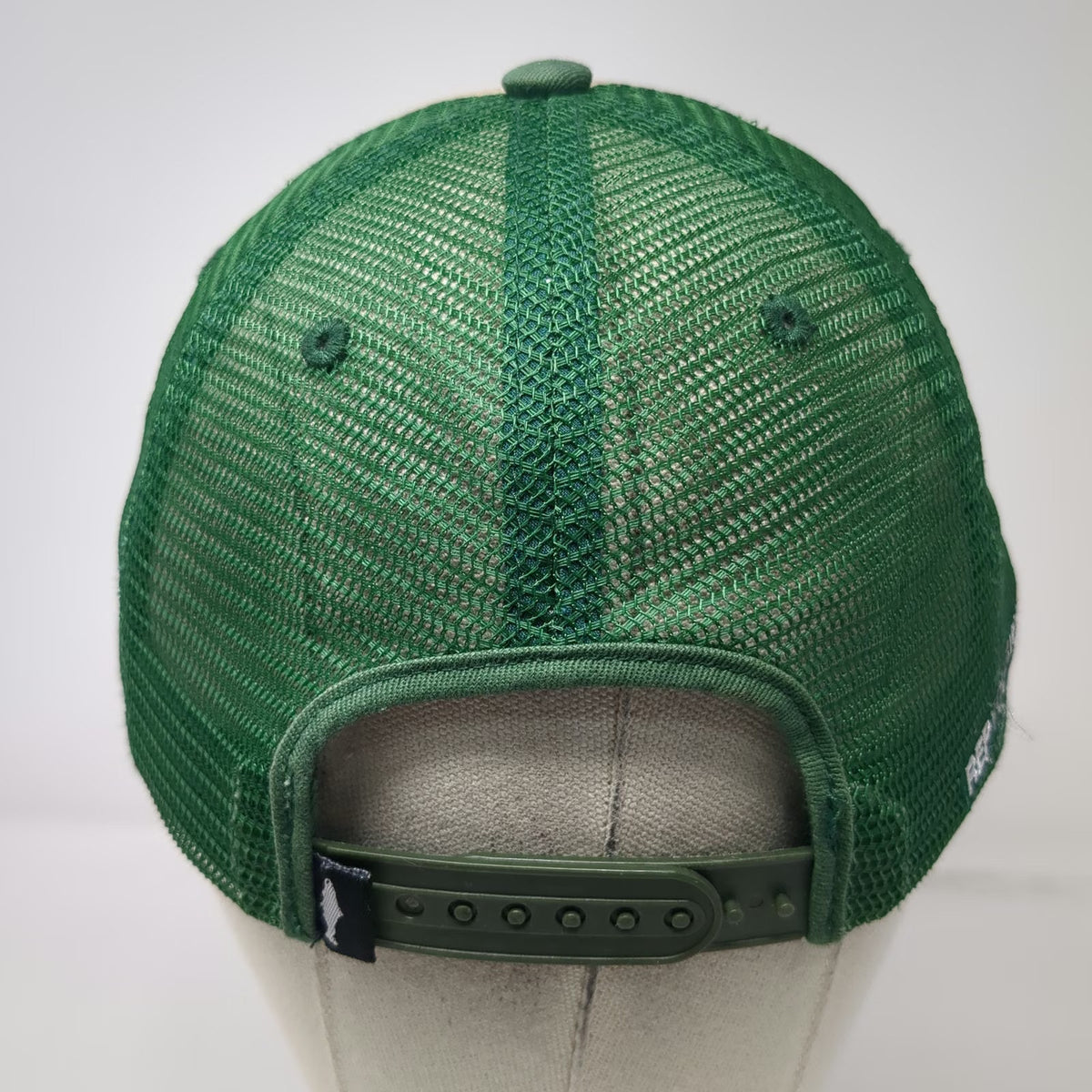 RepYourWater Trucker Hat Green One Size Bear Fish Graphic Mesh Rope Snapback