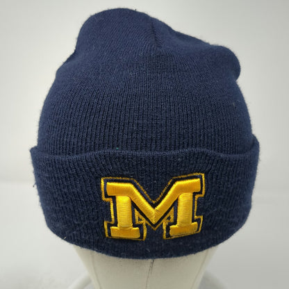 Michigan Wolverines NCAA Top of the World Beanie Blue Yellow One Size Hat Cuffed