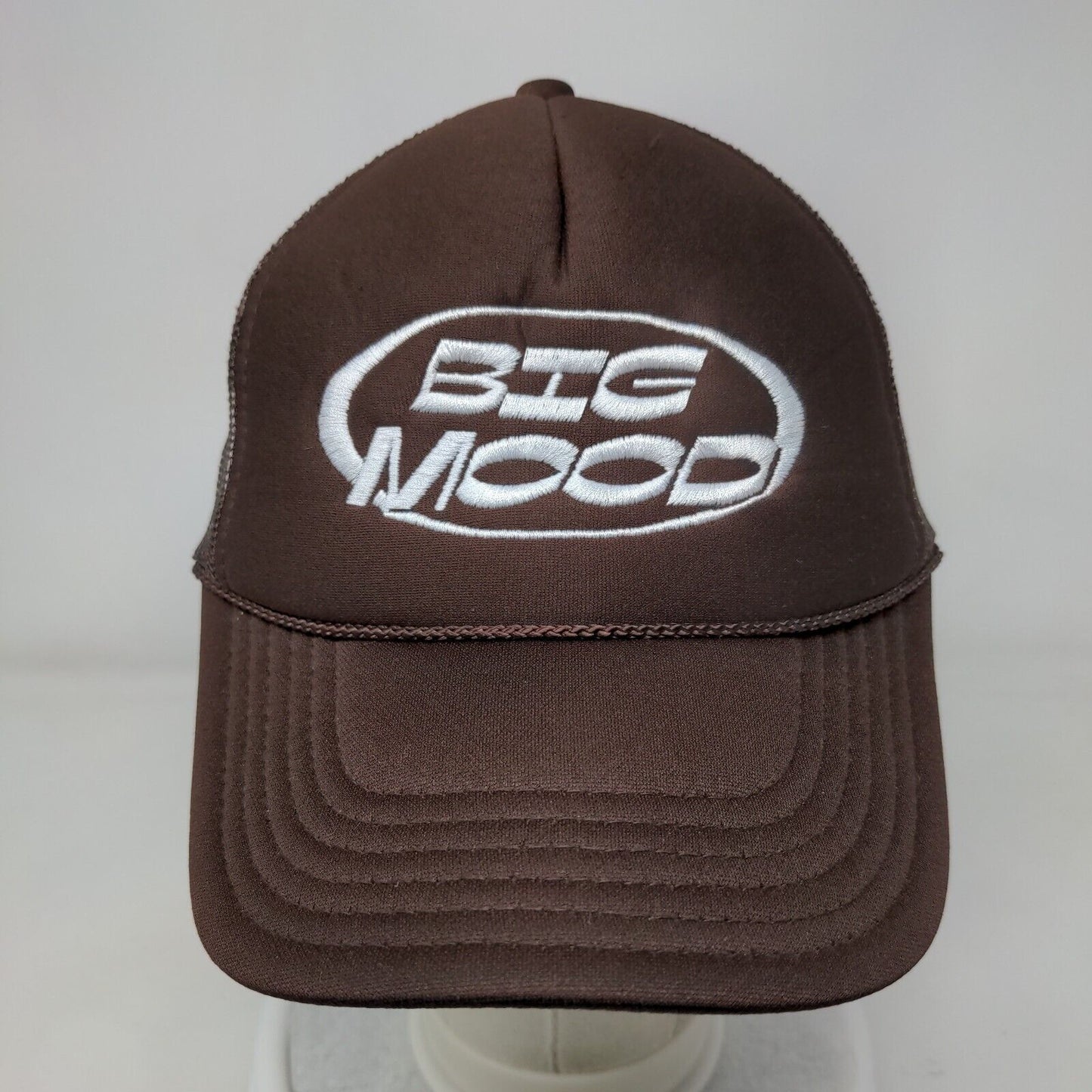 Big Mood Snapback Trucker Hat Brown OSFM Adjustable Rope Mesh Back Otto