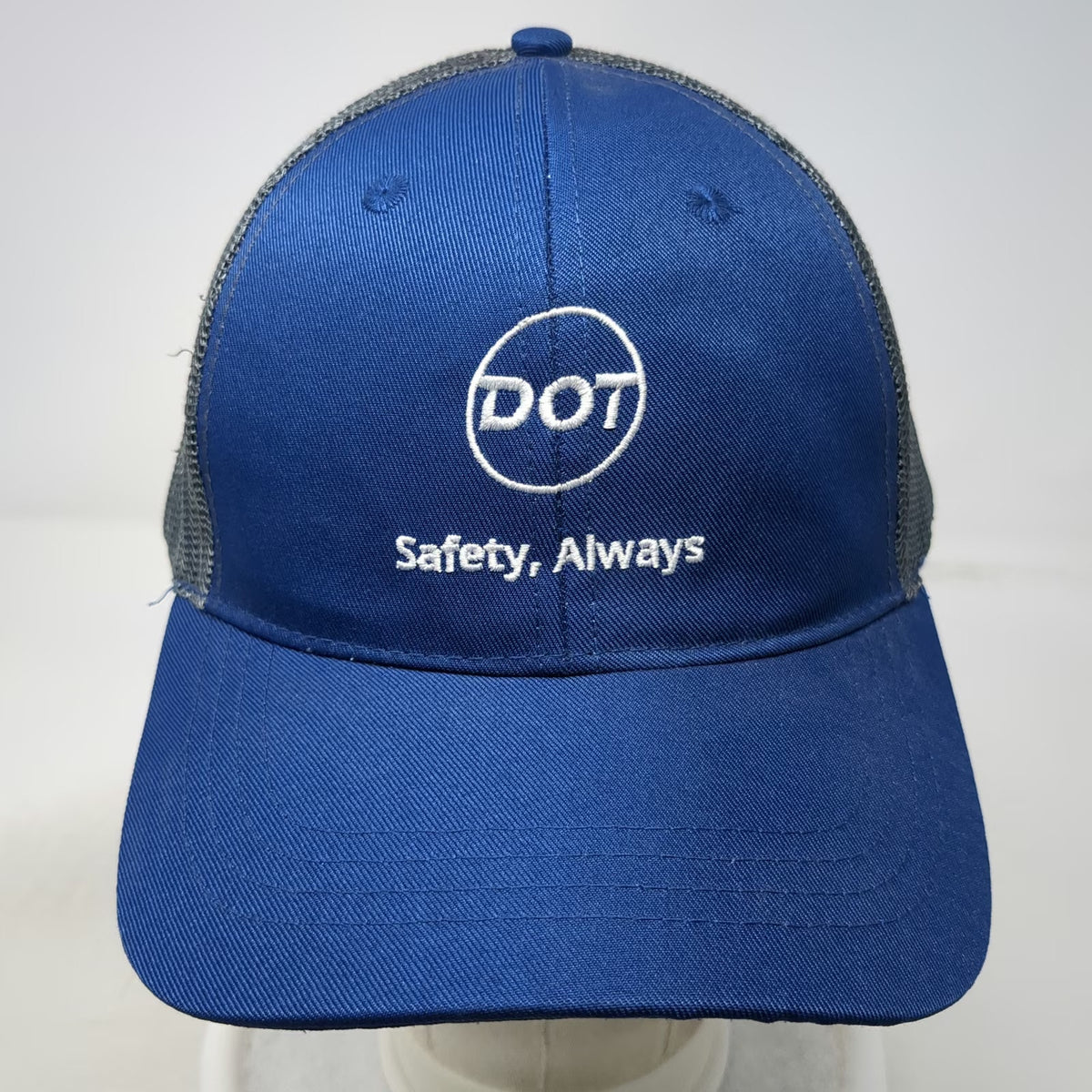 Cap America Trucker Hat Blue One Size Safety Always DOT Mesh Snapback Workwear