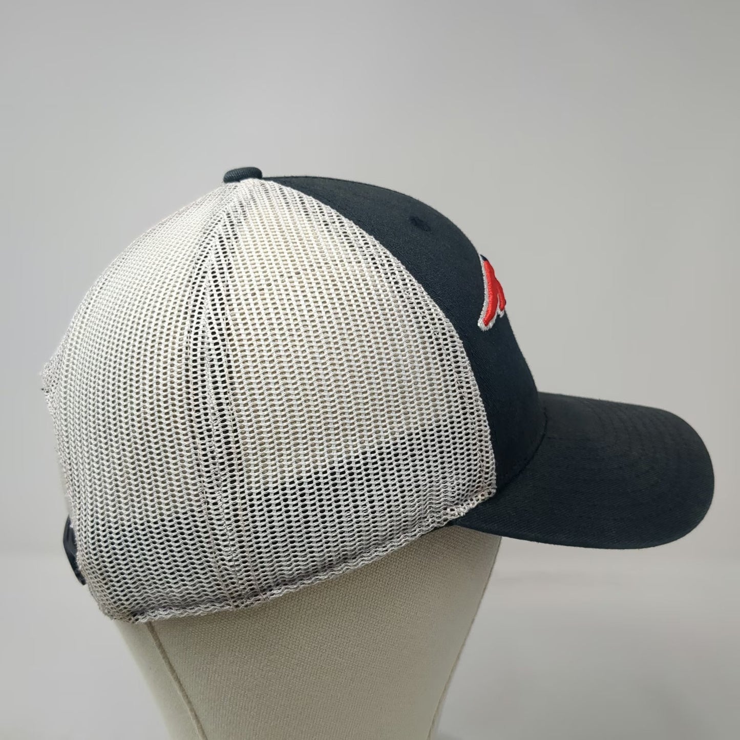 NFL Team Apparel New England Patriots Blue Trucker Hat One Size Snapback Mesh
