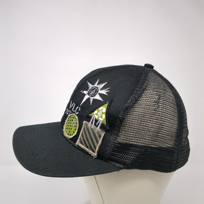 Volcom Measure Snapback Trucker Hat Black One Size Adjustable Mesh Back 6 Panel